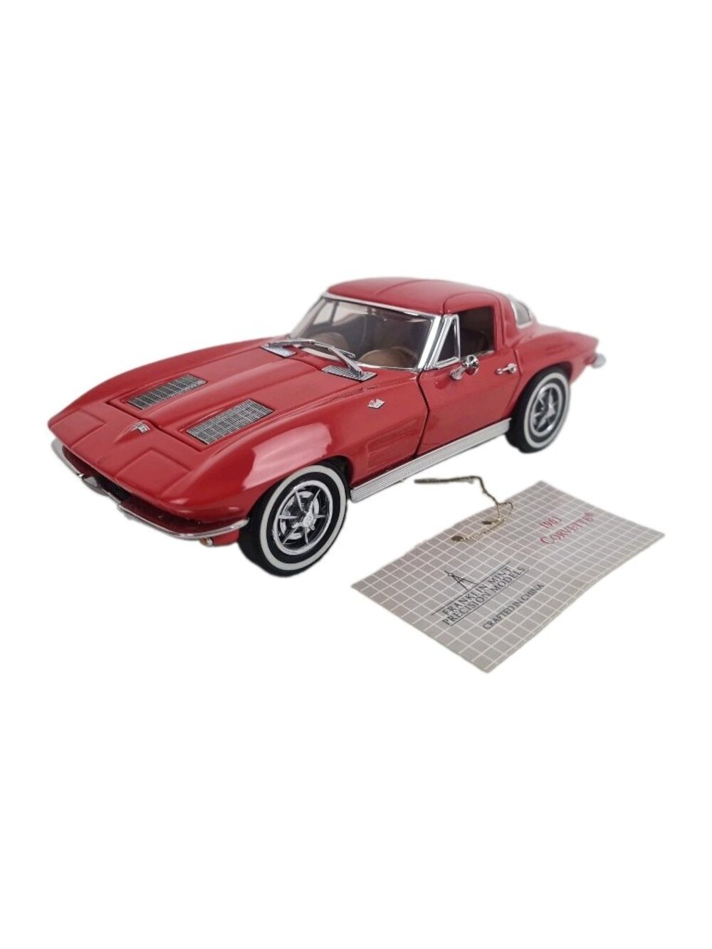Franklin Mint Limited Edition 1963 Red Chevrolet Corvette 1:24 DieCast B11PX67